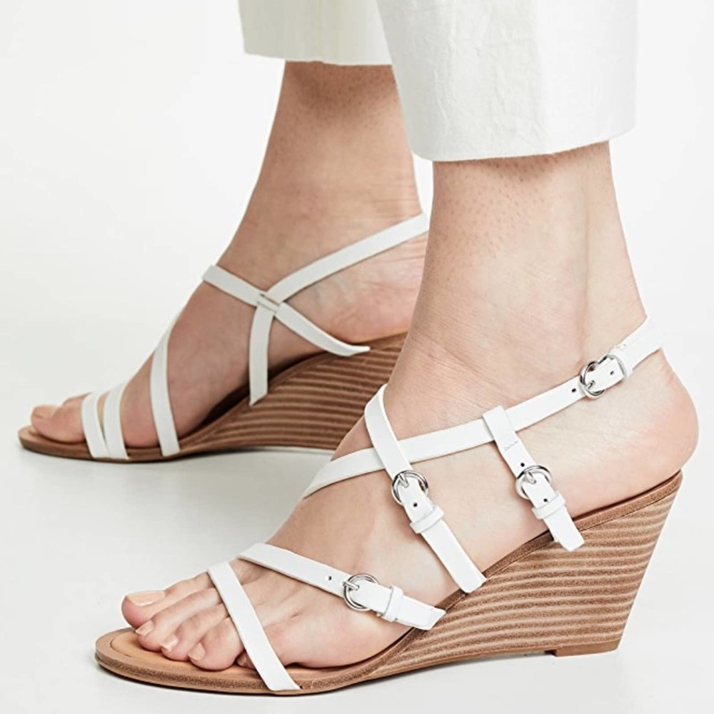 Sigerson Morrison White Strappy Wedges - Picture 2 of 8